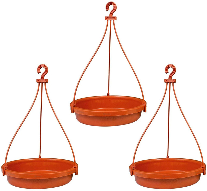 HavenFlix Hanging Bird Water Feeder Bowl Set of 3 for Balcony & Window Window Bird Feeder Bird Feeder(Orange)