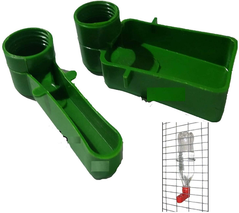 Praish Advanced Poultry Equipment Bird Cage Drinker Feeder Use Any Bottle to Fix in It Common Bird Feeder(Green)