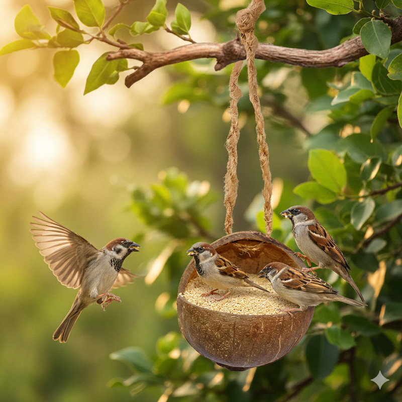 Paxidaya Window Bird Feeder Bird Feeder(Brown)