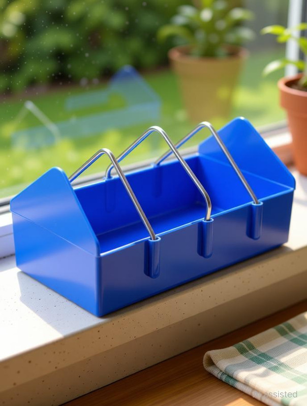 TM&W chicken duck Pigeon Chick Quail feeder trough 20 cm 1 PC Window Bird Feeder Bird Feeder(Blue)