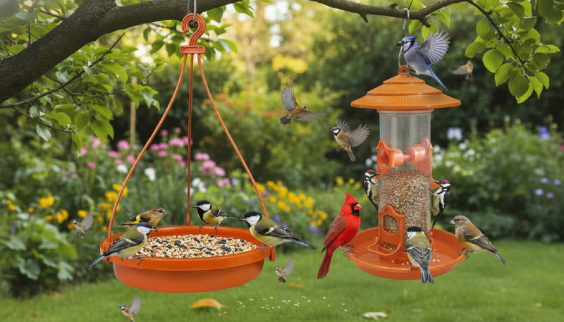Velvora Living Tube Bird Feeder(Orange)