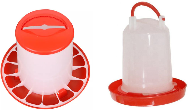 TM&W semi auto small birds' feeder 1.5kg drinker 1.5 ltr =2 p Platform Bird Feeder(Multicolor)