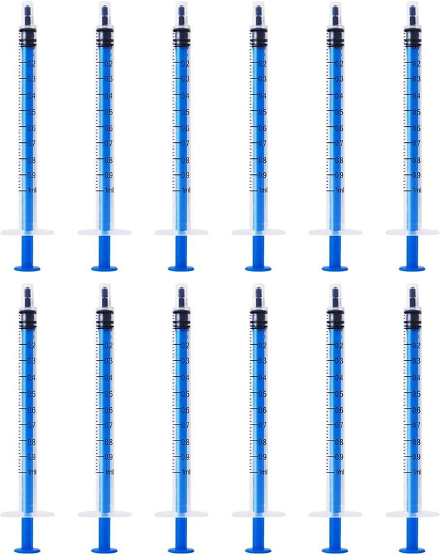 Salco 12 pcs 1ml Plastic Liquid Feeding Syringe with Measurement (No Needle) Tube Bird Feeder(Multicolor)