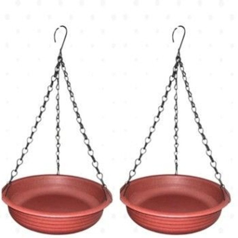 BIRDSHALA Hanging BirdFeeder Pack of 2 for Water Seed & Bath Trey | Balcony,Trees,Garden Window Bird Feeder Bird Feeder(Brown)