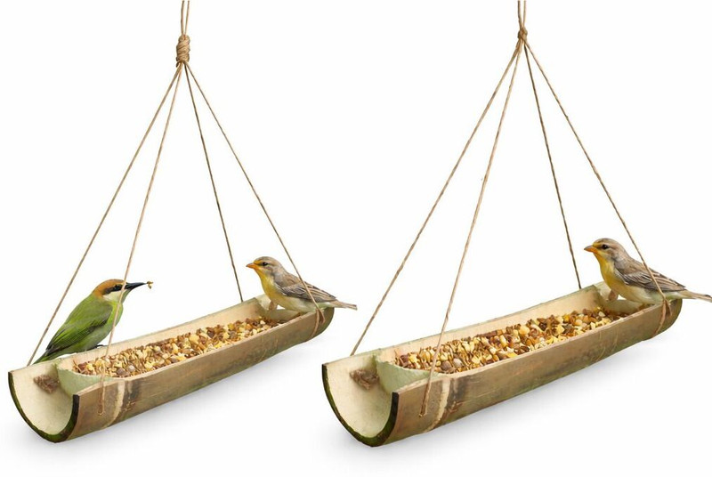 desibamboo Blue Bird Bird Feeder(Brown)