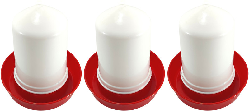 Greenrock Chick,Quail & small birds Food Feeder & Drinker Combo 500 gram (Pack Of 4) Common Bird Feeder(White, Red)