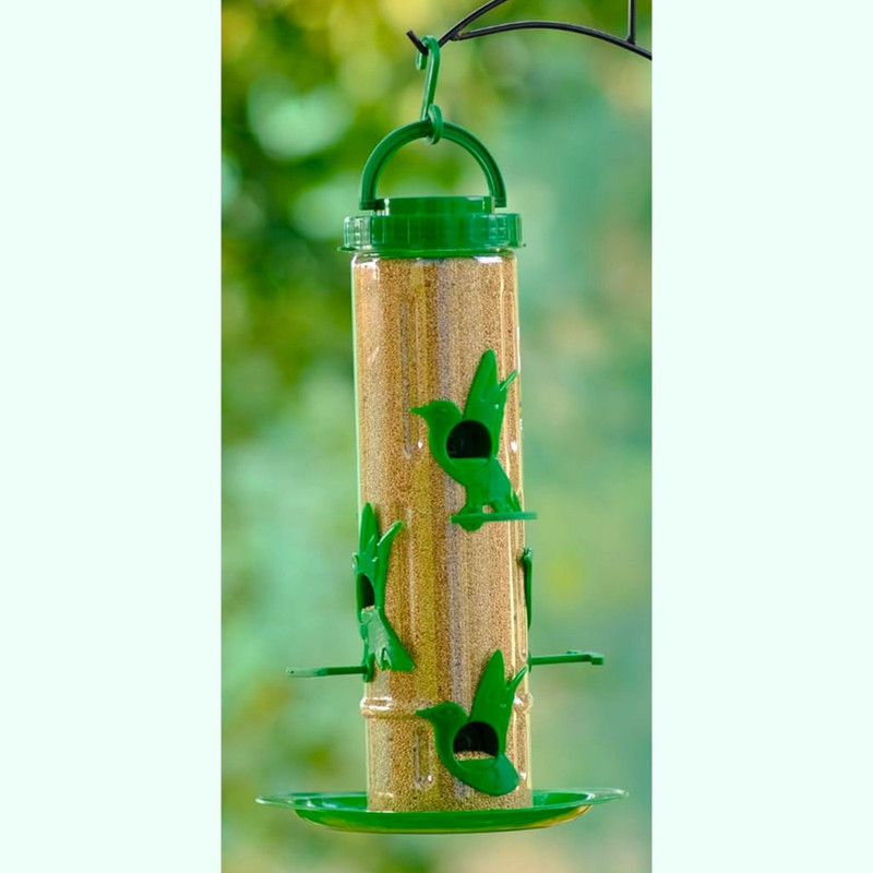 GKWings Tube Feeder with Hanging Hook for Balcony Terrace and Garden Tube Bird Feeder(Green)