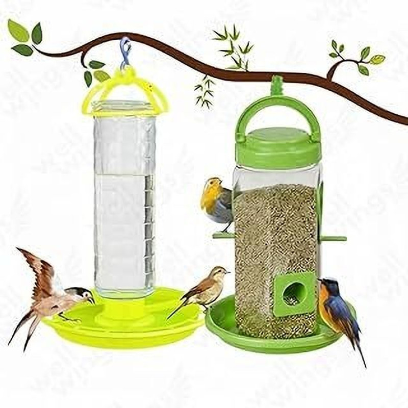 GHELANIS Dual Hanging Bird Feeder Set Window Bird Feeder Bird Feeder(Multicolor)