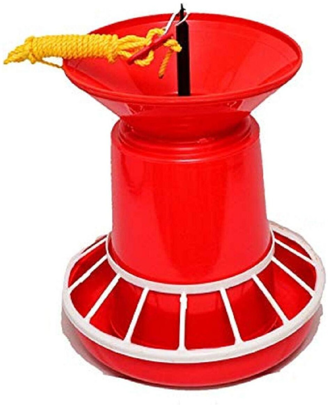 Praish Plastic Semi Automatic Nova Feeder, 4.5kg (Red) Ground Bird Feeder(Red)