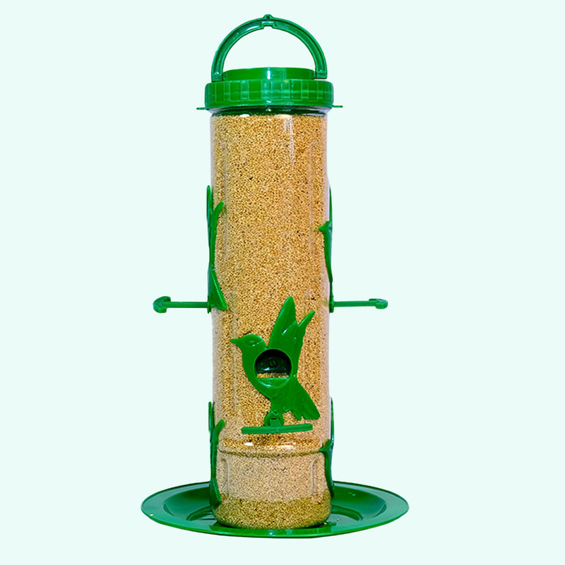 GKWings Large Capacity Feeder Tube | Hanging Outdoor Unit for Balconies Tube Bird Feeder(Green)