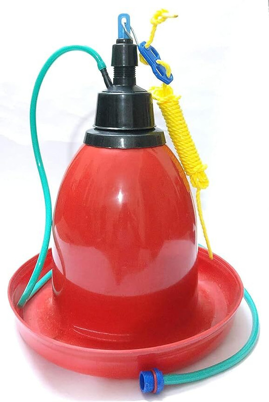 Praish Automatic Chicken Drinker – Classic Poultry Water Dispenser Common Bird Feeder(Red)