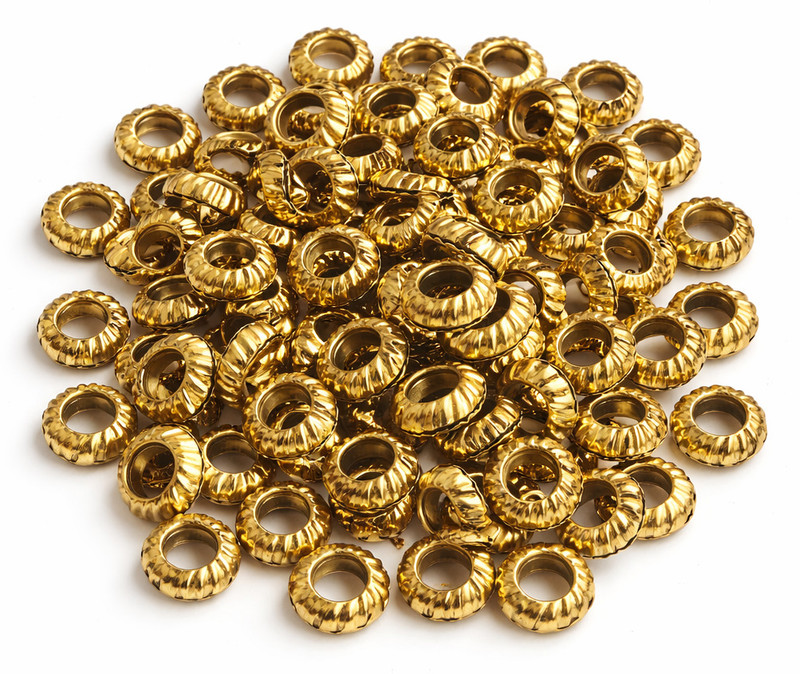 G P S 50 Pcs Metal Sound Ring Common Bird Feeder(Gold)