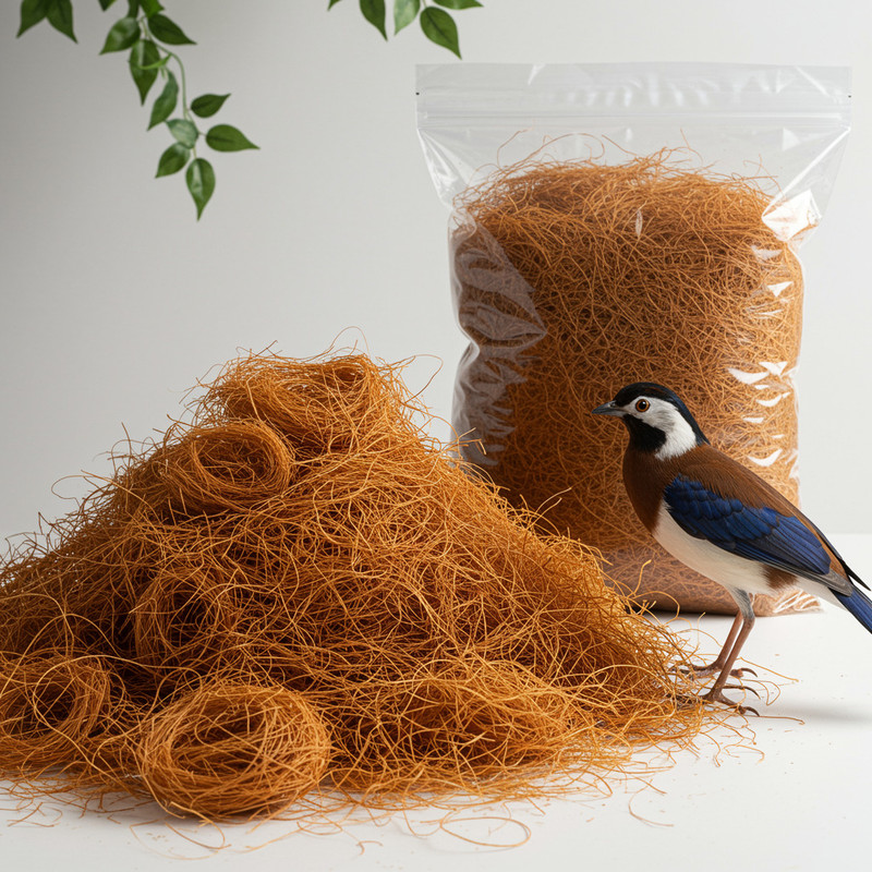 OSHO ENTERPRSE Natural Coconut Fiber Nesting Material for Birds | Safe Bedding for birds 100GM Bird House(Free Standing)