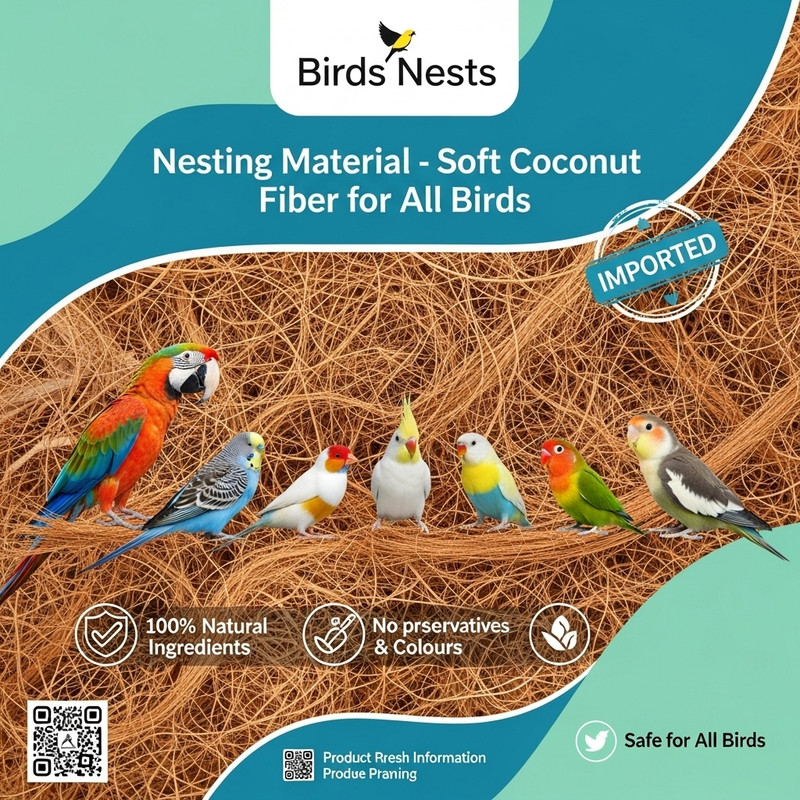 OSHO ENTERPRISE Coconut coir nesting material for pet bird houses breeding boxes and cages Bird House(Free Standing)