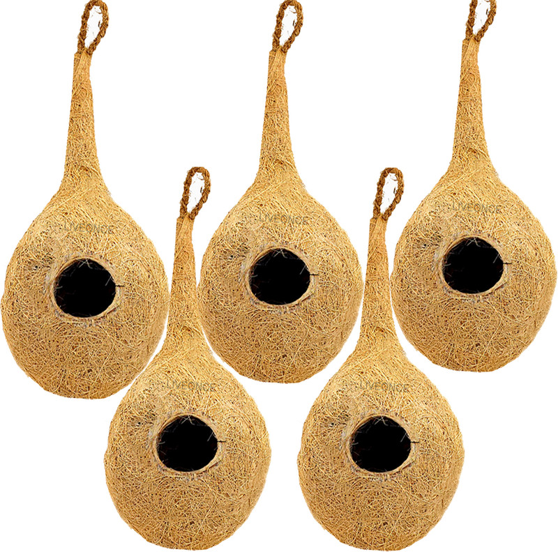 LIVEONCE NATURAL WEAVER BIRD NEST FOR ALL TYPES OF BIRDS AND CAGES BIRDS ACK OF 2 Bird House(Hanging)