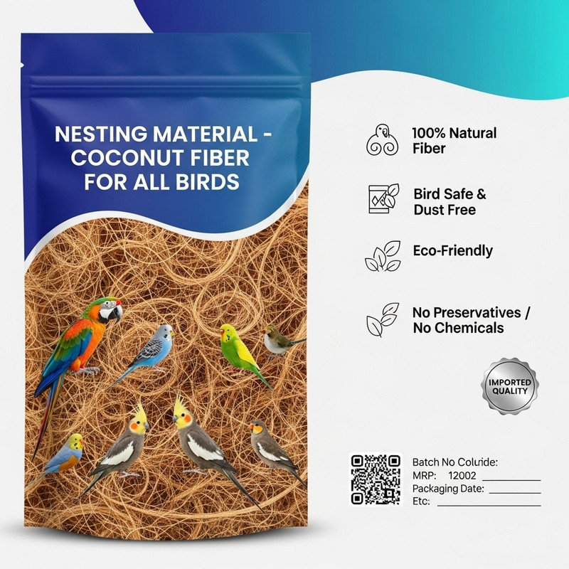 OSHO ENTERPRISE Natural brown coconut fiber for bird house and aviary nests Bird House(Free Standing)