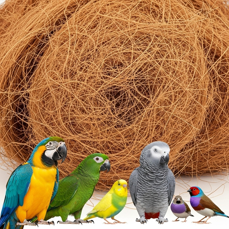 OSHO ENTERPRISE Natural Coconut Fiber Nesting Material for Birds (100gm) Safe & EcoFriendly Coir Bird House(Free Standing)