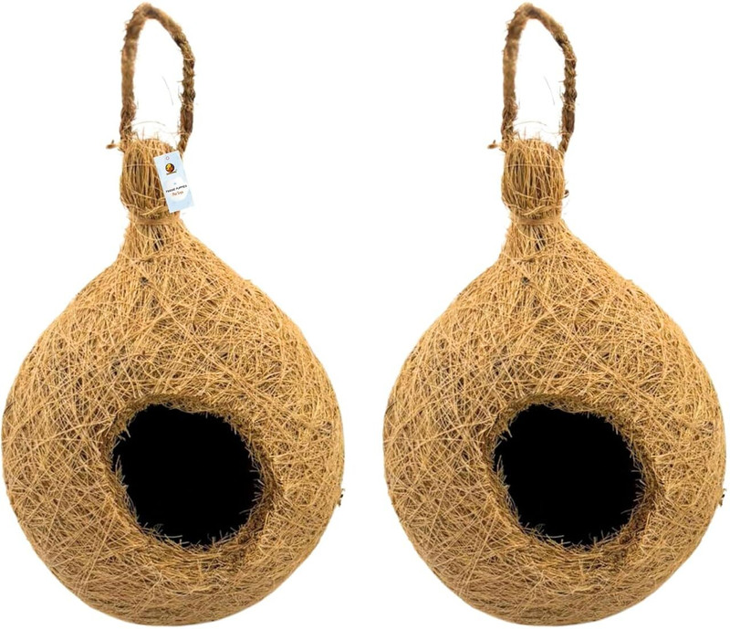 MISHRA ENTERPRISES Bird nest Purely Handmade,Material Type -Coir,Color -Brown, Set of 2 Bird House(Hanging)