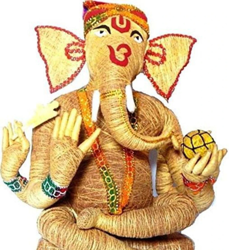 Zoltamulata Big Size Coir Craft Ganapati Handmade with Best of Skill with Height 21 inch Bird House(Free Standing)