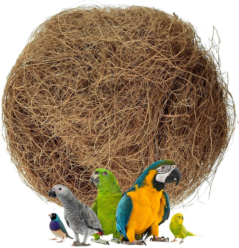 Jainsons Pet Products Natural Coconut Fiber for Bird Nest, Nesting Material for Comfortable Bedding Bird House(Free Standing)