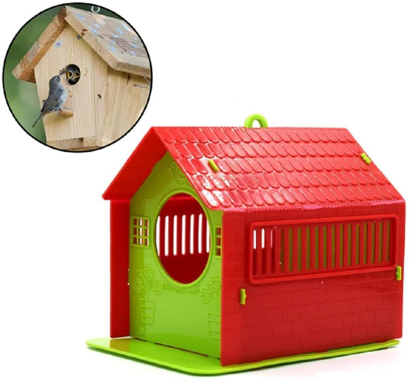 DIVYATAPRADAY Bird House Plastic nest Box for Sparrow, Squirrel, Finches & Small Birds Folding Bird House(Hanging)
