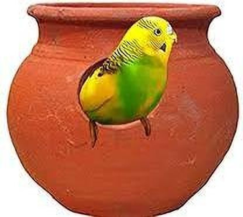 QWGPT Budgies Love Birds Terracotta Earthenware Pot Bird House Hanging, Wall Mounting Bird House(Hanging, Tree Mounting)