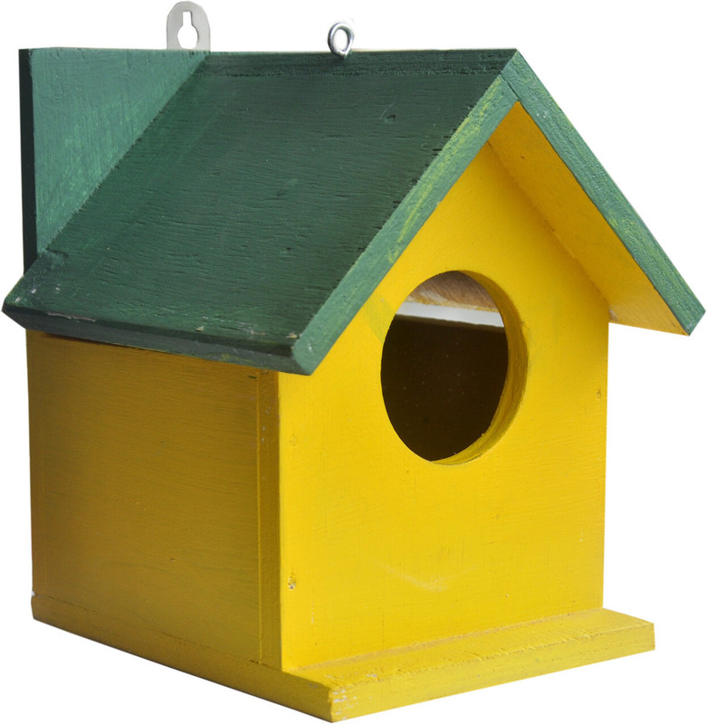 NOV Novaris Enterprise Yellow and Green Bird House Bird House(Hanging)