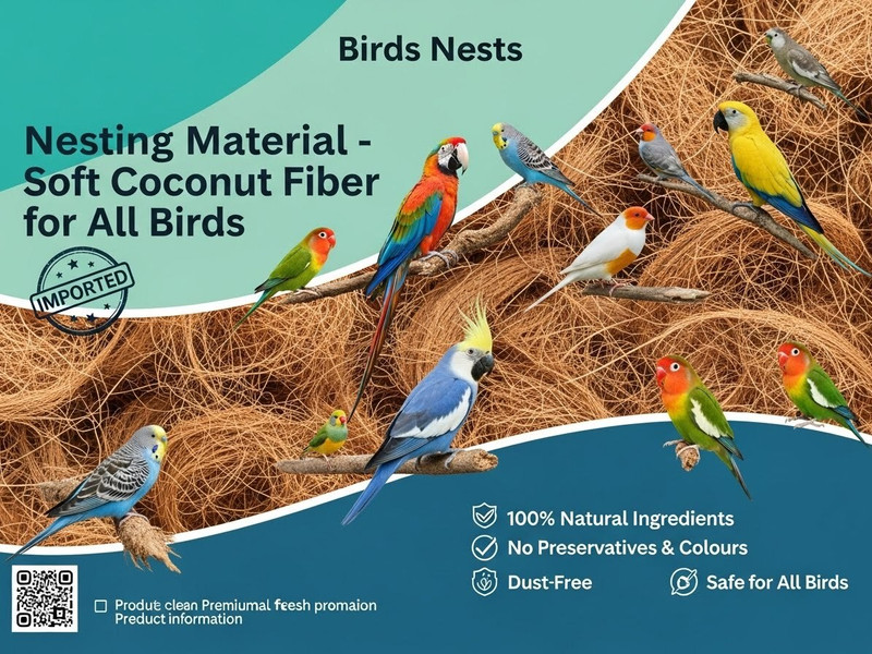 OSHO ENTERPRISE Soft coconut fiber liner for bird houses cages and hanging nest pots Bird House(Free Standing)