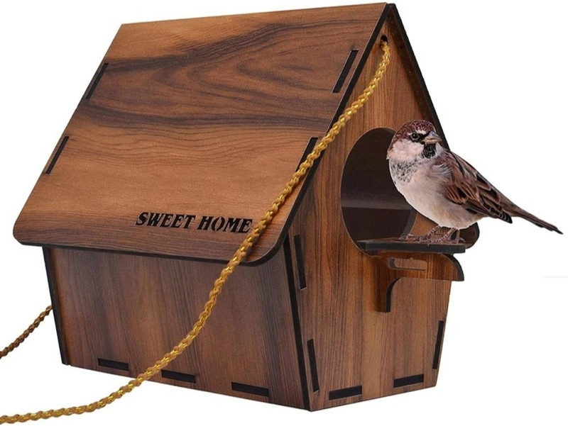 Sohibe Bird House for Sparrow, Budgies & Finches with Air Ventilation Bird House(Hanging, Tree Mounting, Wall Mounting, Free Standing)