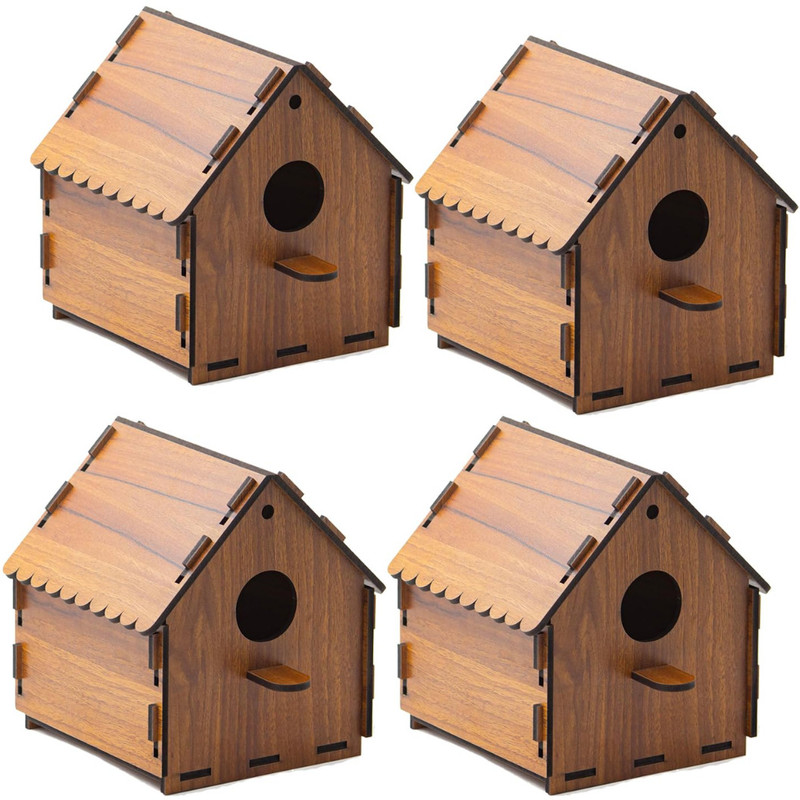 KARNI CRAFT Wooden Bird House Painted Colorful Nest Hanging Garden Balcony Outdoor Decor Bird House(Free Standing)