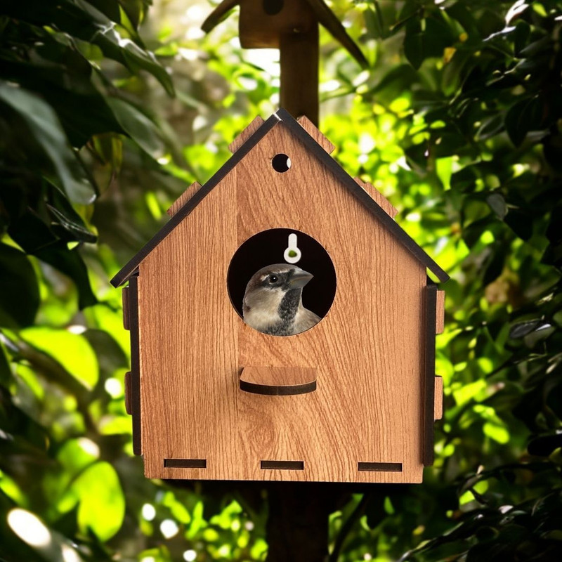 zaib Natural Wood Bird House ✨☀️ Eco Build ♻️☑️ Ready to Hang ⏳✅ Bird House(Free Standing, Tree Mounting, Wall Mounting)