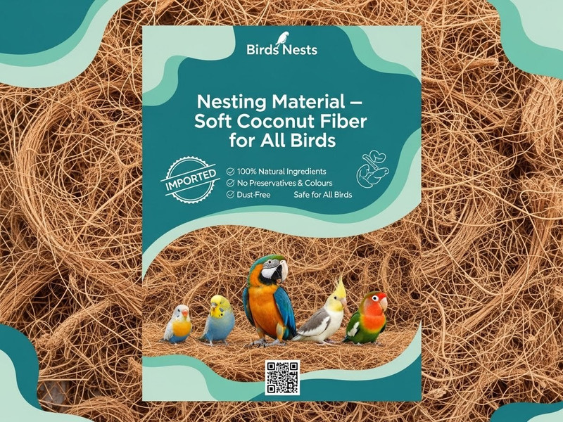 OSHO ENTERPRISE Coconut fiber for parrot cockatiel and budgie nesting use Bird House(Free Standing)