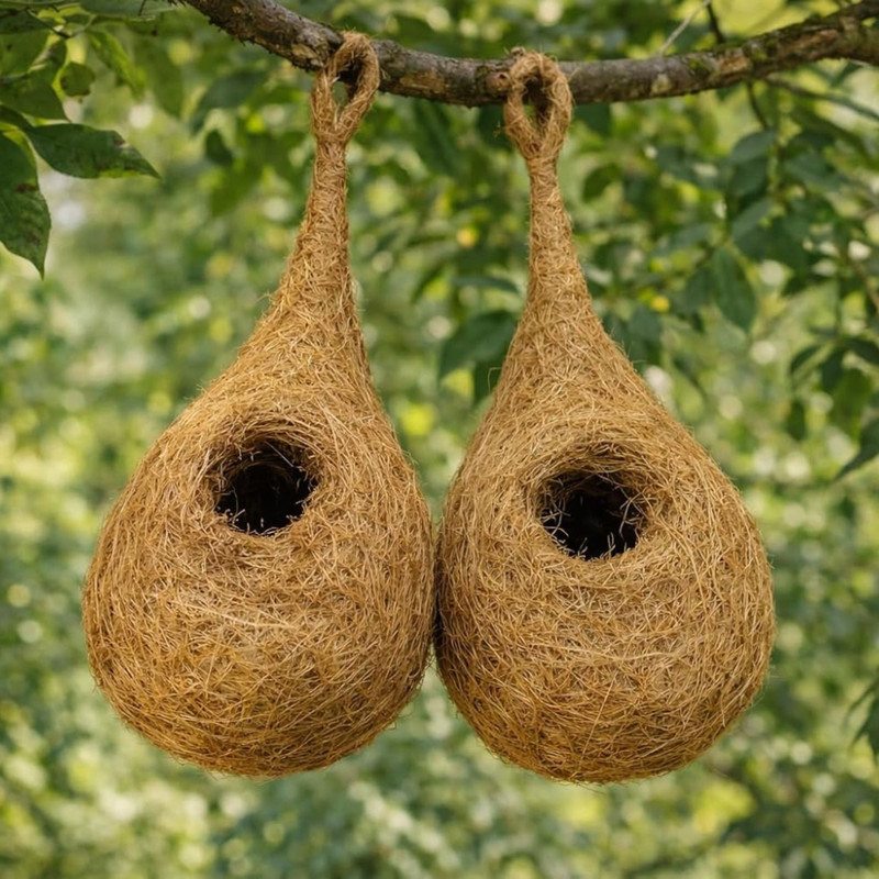 Great Art Handmade Natural Bird Nest sparrow | Eco-Friendly Coconut Fiber Bird House Bird House(Hanging)