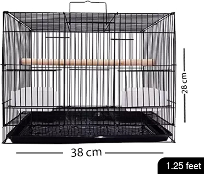Animaux 15 Inch (1.25 Feet ) Small Black Bird, Hamster, Rabbit Cage Bird House(Free Standing, Hanging, Tree Mounting, Wall Mounting)