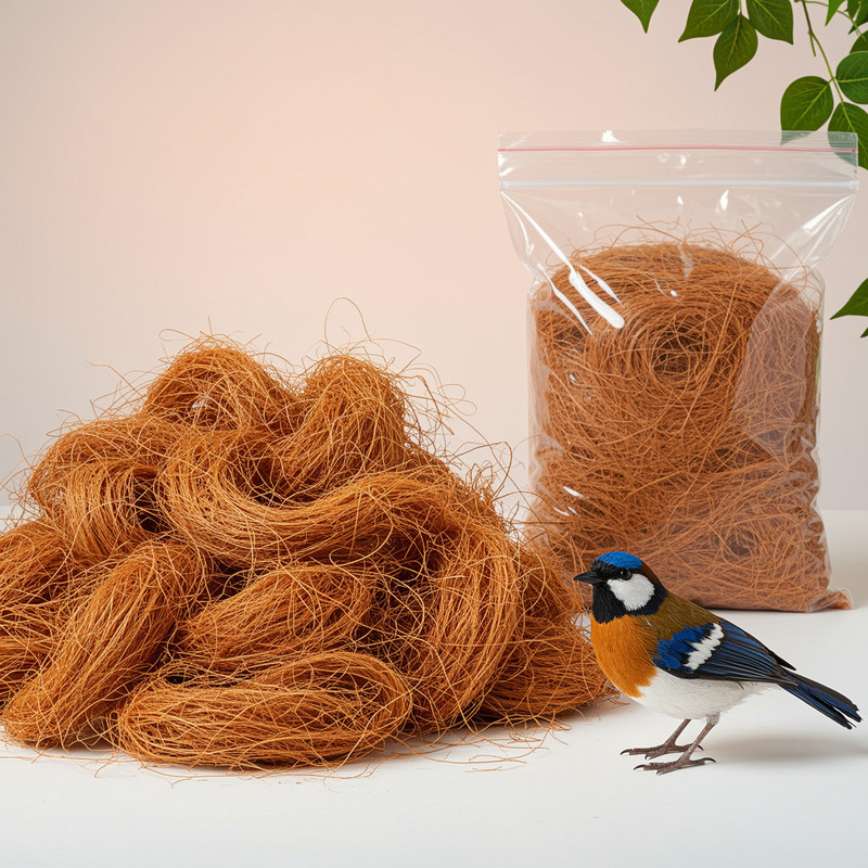 OSHO ENTERPRSE Natural Coconut Fiber Nesting Material for Birds | Safe Bedding for birds 100GM Bird House(Free Standing)