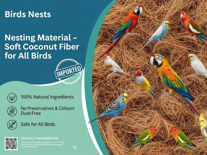OSHO ENTERPRISE Natural coconut coir filling for breeding bird nests and house box lining Bird House(Free Standing)