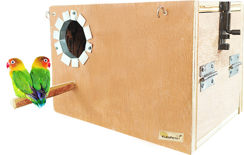 Kleopets Breeding Box for Lovebirds, Budgies & Sparrows – Easy to Clean Nesting Box Bird House(Hanging)