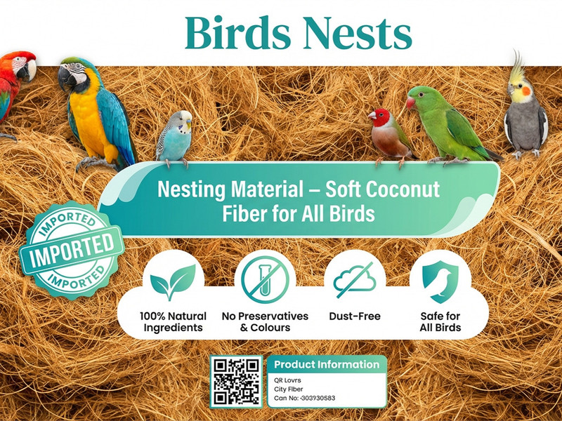OSHO ENTERPRISE Fine coconut coir fiber for small cage bird nesting needs Bird House(Free Standing)