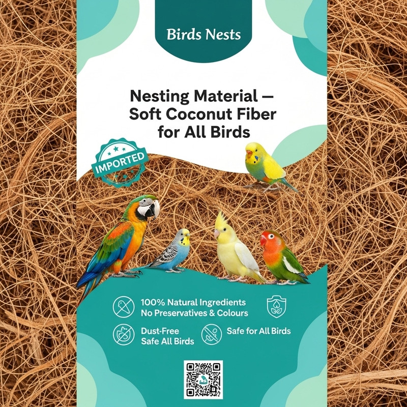 OSHO ENTERPRISE Eco friendly coconut fiber for bird nest making and safe nesting material Bird House(Free Standing)
