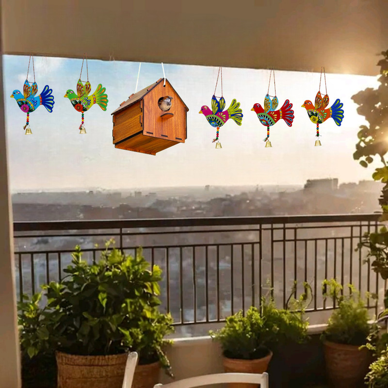 Sohibe Bird House for Sparrow, Budgies & Finches with Air Ventilation Bird House(Hanging, Tree Mounting, Wall Mounting, Free Standing)