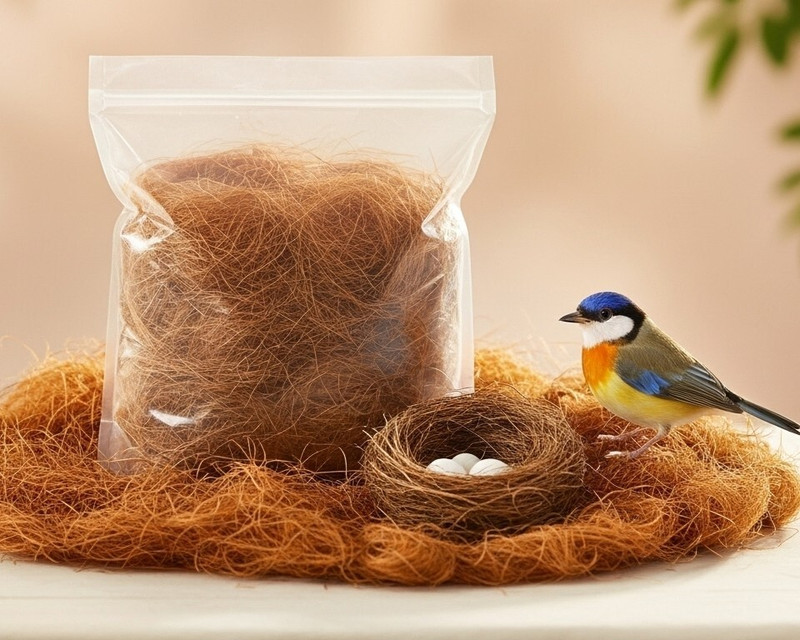 OSHO ENTERPRISE Bird Nest Coconut Coir Fiber 100gm Natural Bedding Winter Nest Making Bird House(Free Standing)