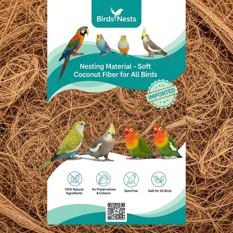 OSHO ENTERPRISE Coconut fiber nesting material for bird seed area nests and perches Bird House(Free Standing)