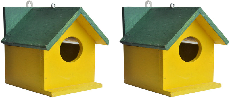 ganga enterprise Bird house bird nest for sparrow and other birds pack of 6 nest Red Color Bird House(Hanging)