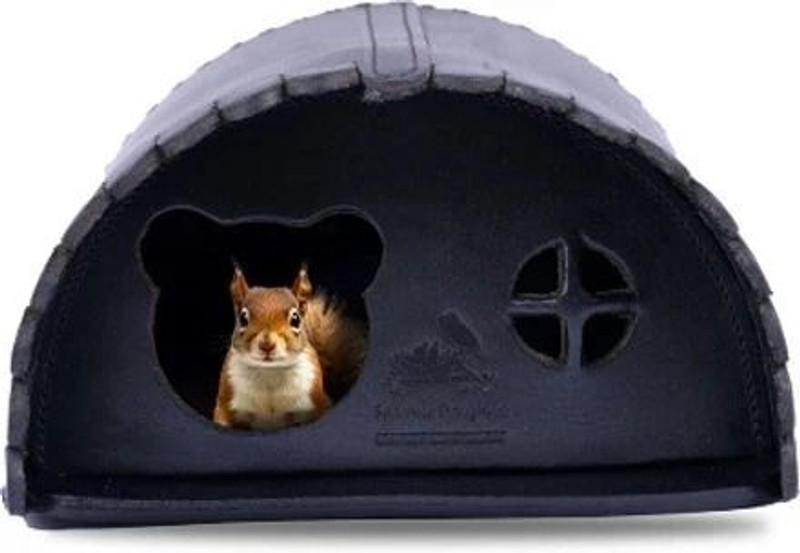 Sparrow Daughter Leather Squirrel House for Outdoors, Garden, Backyard, black Bird House(Wall Mounting)