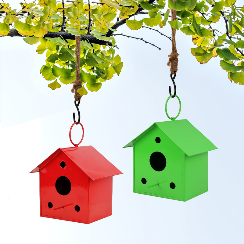 Urban Plant Bird House Red & Green Bird House(Hanging)