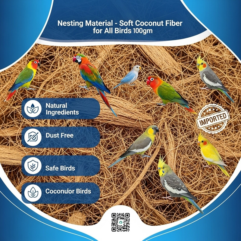 OSHO ENTERPRISE Organic coconut coir fiber for pet bird nest building and warm bedding Bird House(Free Standing)