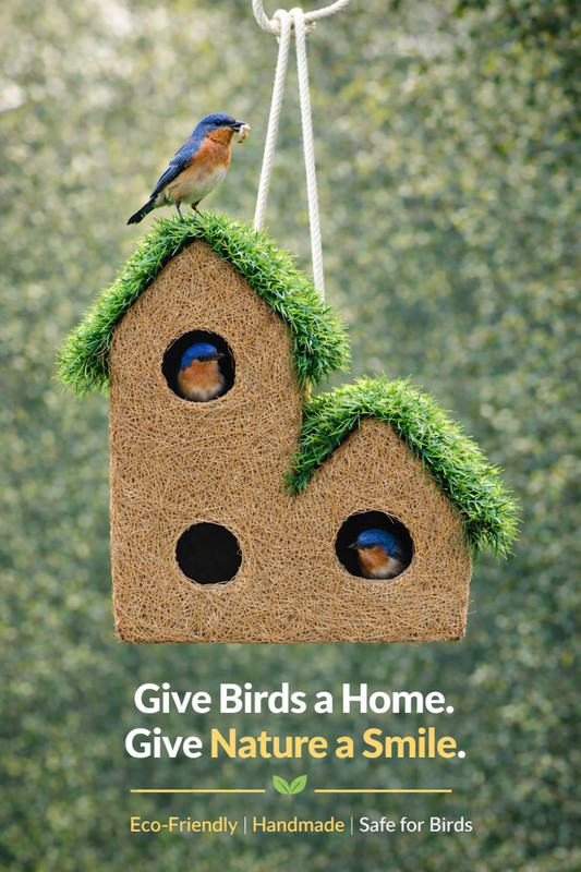vyomira Handmade Coconut Coir Eco Friendly Bird Nest for Garden Balcony Bird House(Hanging)