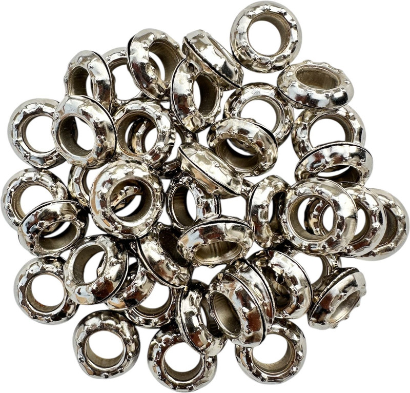 harry enterprises Metal Sound Foot Rings for Pigeons Silver Small Star Design Pack of 10 Pcs Bird Shoulder Guard(M)