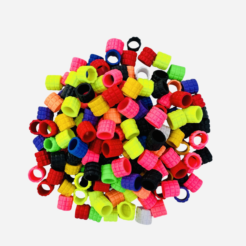 harry enterprises Small Soft Design Rubber Foot Ring for Pigeon Multicolor Pack of 60 Bird Shoulder Guard(M)