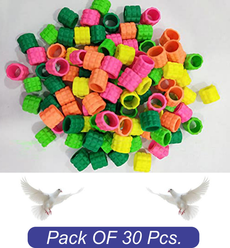 S.Blaze 40 Pcs Stylish , Colourful, Rubber Pigeon Ring Bird Shoulder Guard(M)